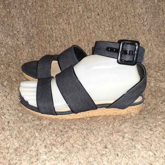 VIA SPIGA-Dianne-Mini Platform Ankle Strap Sandals-Indigo Denim-Sz 6.5-Excellent - Picture 2 of 7